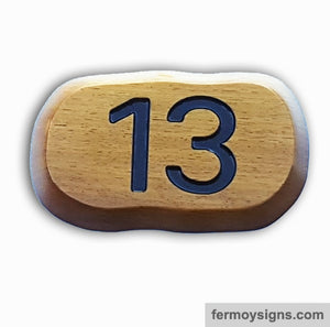 Teak Wooden House Numbers