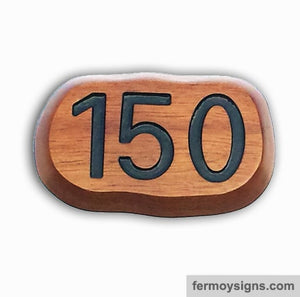 AH8 Teak House Number - Wooden House Numbers