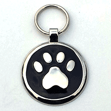 Small Black Paw Print Tag