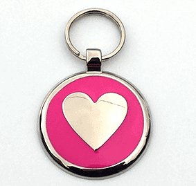 Small Pink Heart Pet Tag