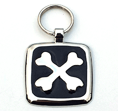 Small Black Cross Bones Pet Tag