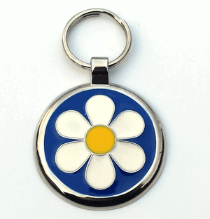 Small Blue Daisy Pet Tag 25mm