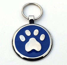 Small Blue Paw Print Tag