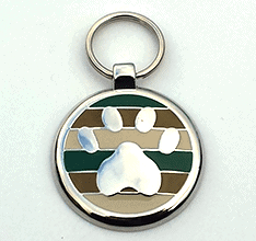 Small Camo Paw Print Tag