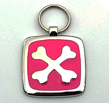 Small Pink Cross Bones Pet Tag