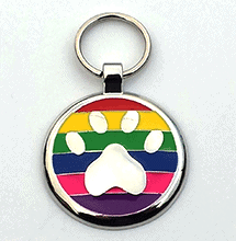 Small Rainbow Paw Print Tag