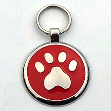 Small Red Paw Print Tag