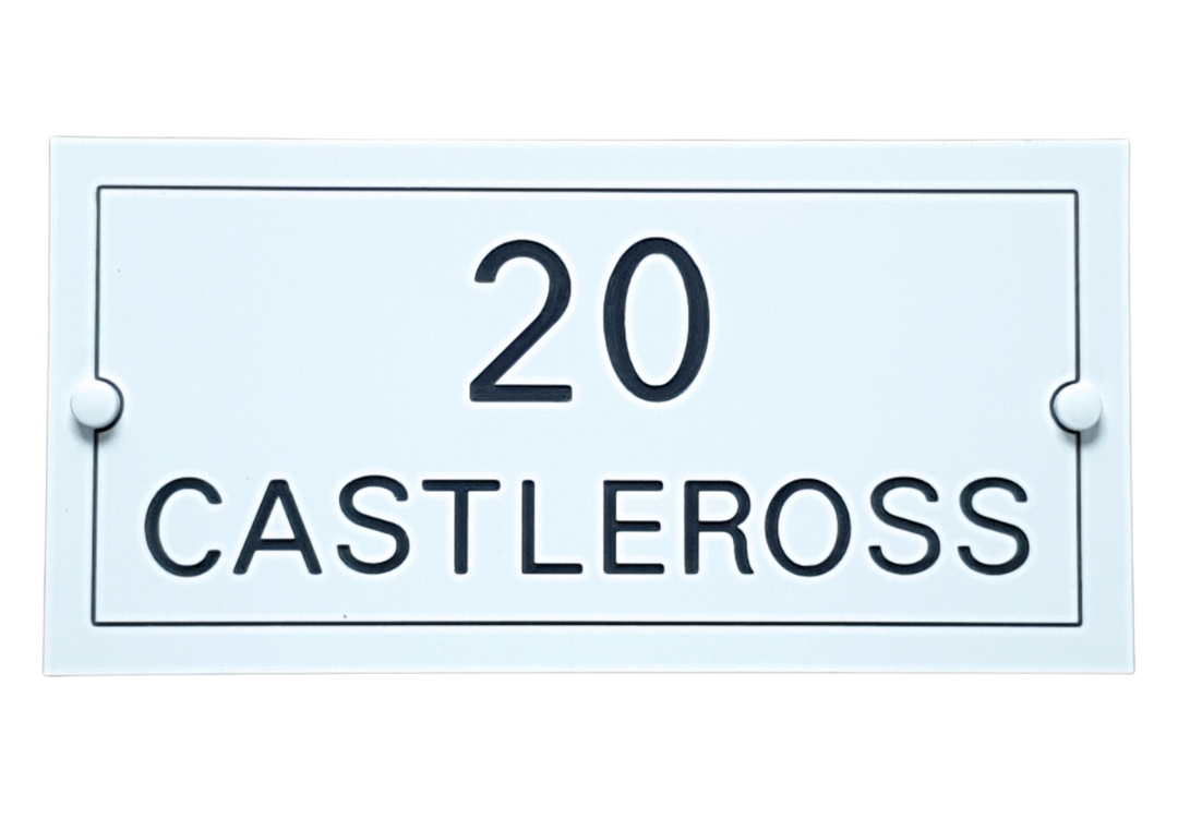 Acrylic House Name Plate - White