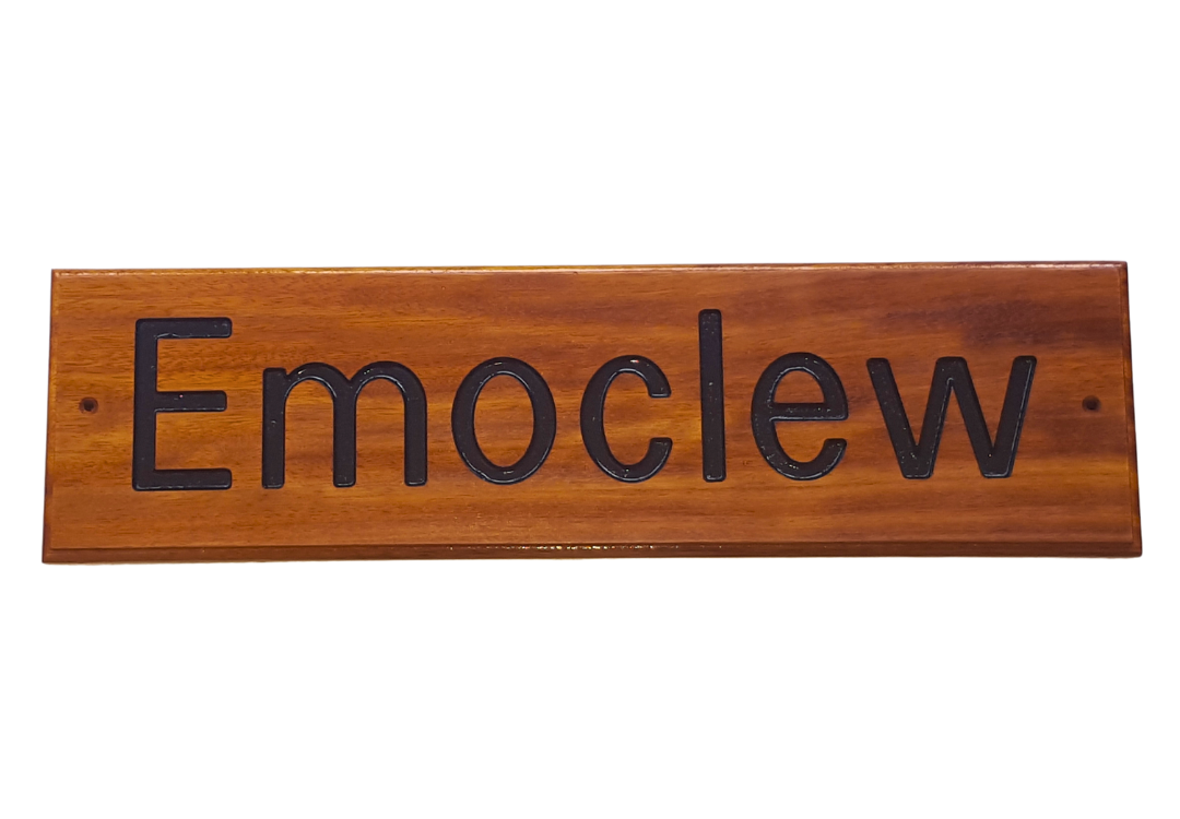 AH5 Teak House Sign - Wooden House Name Signs