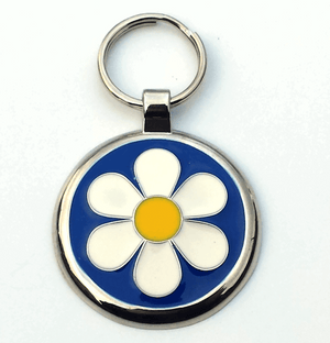 Large Blue Daisy Pet Tag 30mm