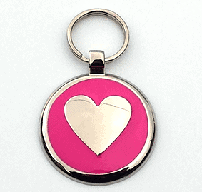 Large Pink Heart Pet Tag
