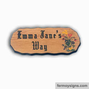 Old Irish Font Wooden Home Sign